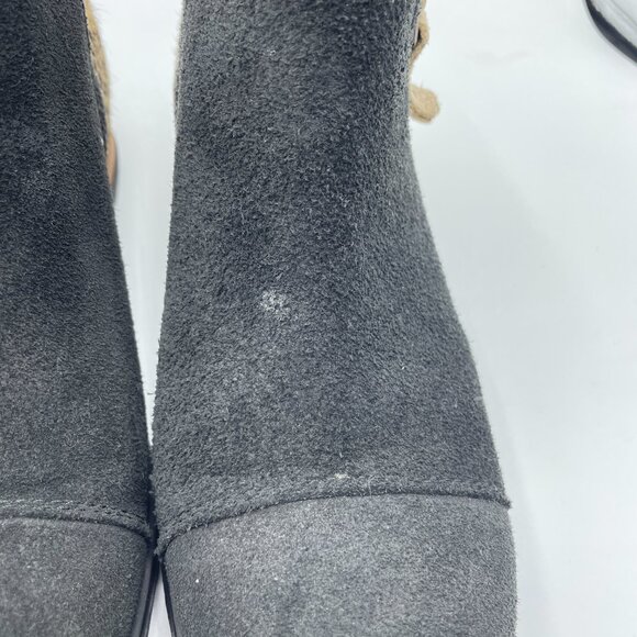 SOREL Boots Suede Leather Side Zip Ankle Booties Black/Tan Animal Women's 7.5 - Picture 8 of 12